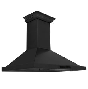 ZLINE Ducted Vent Wall Mount Range Hood - Black Stainless Steel with Built-in ZLINE CrownSound™ Bluetooth Speakers