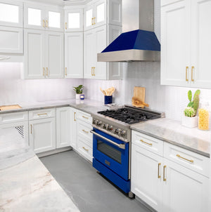 ZLINE Ducted Range Hood - DuraSnow Steel with Glossy Blue Shell