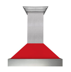 ZLINE Ducted Range Hood - DuraSnow Stainless Steel with Matte Red Shell