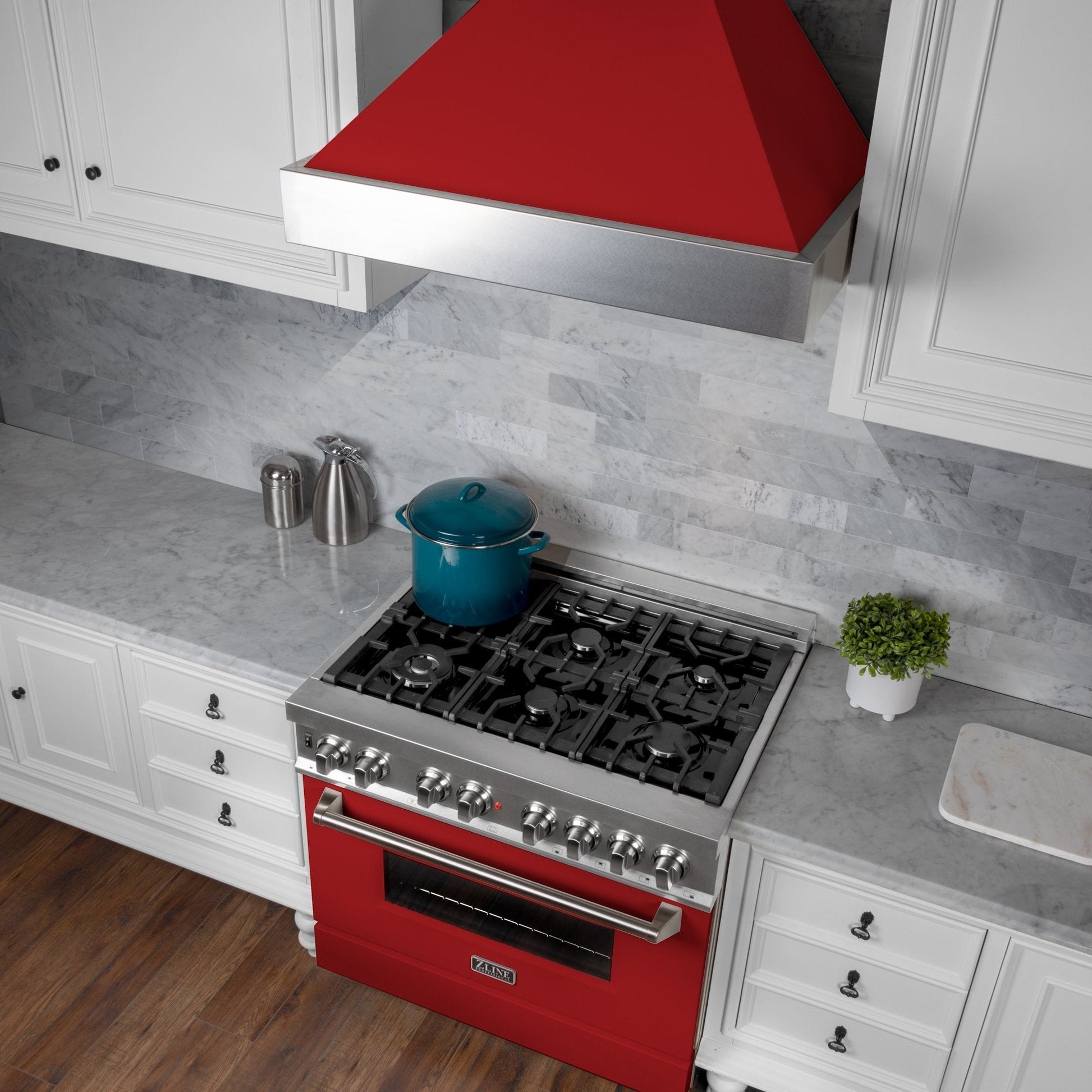ZLINE Ducted Range Hood - DuraSnow Stainless Steel with Matte Red Shell