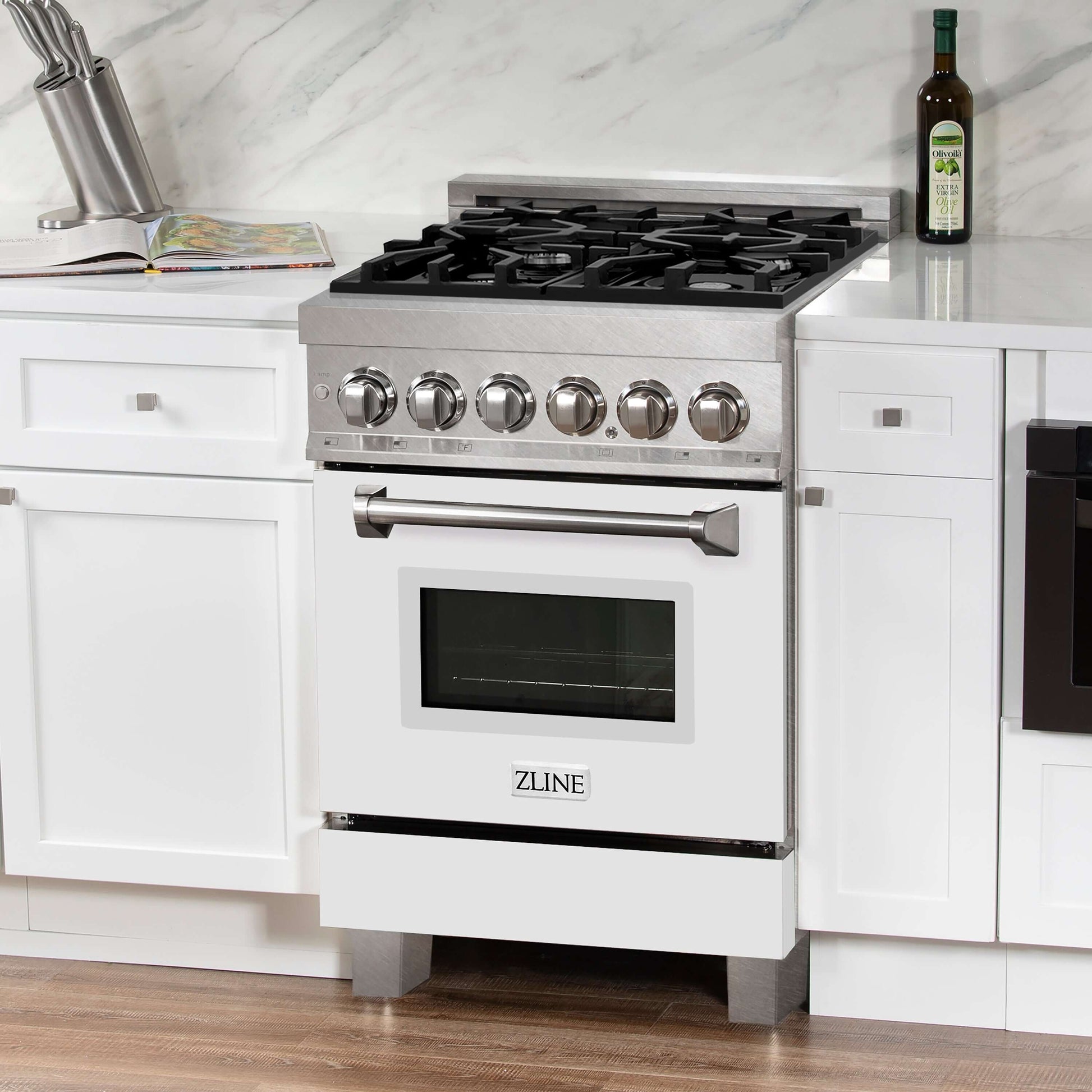 ZLINE 24" Professional Dual Fuel Range - Fingerprint Resistant Stainless Steel with Color Door Options