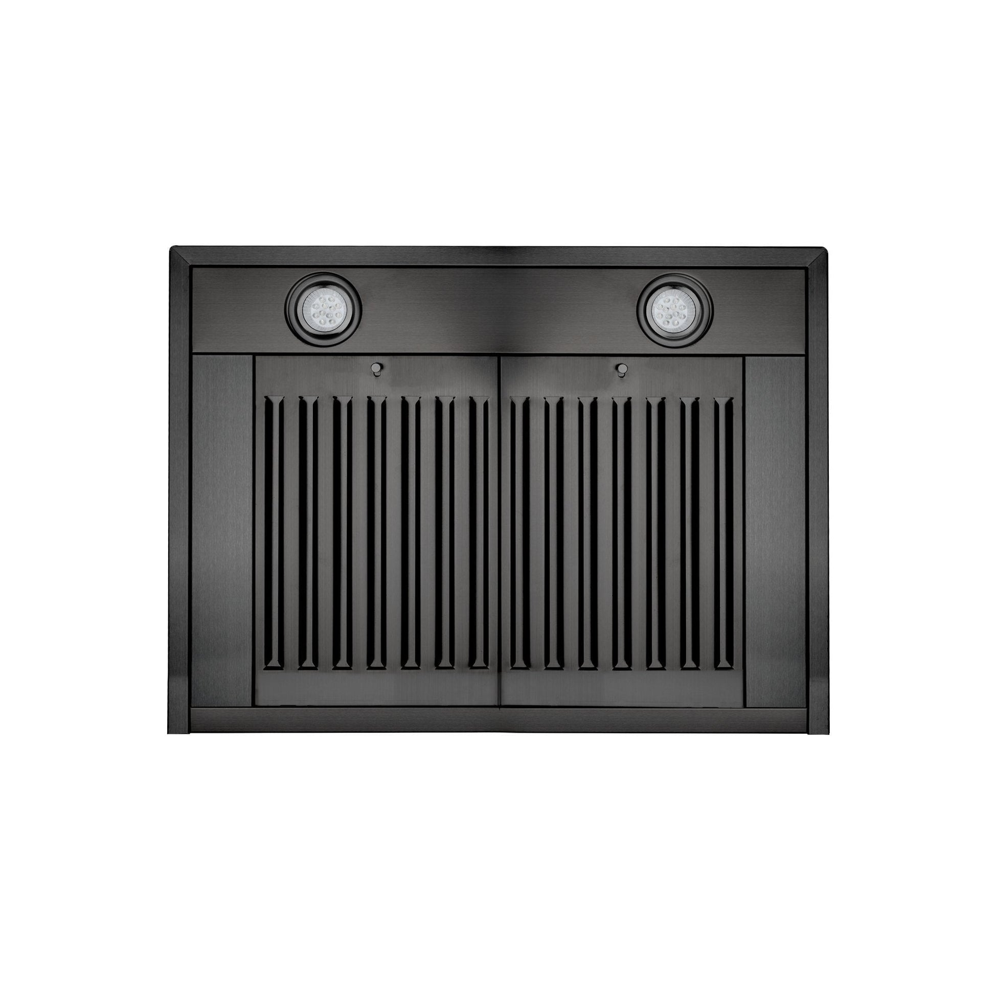 ZLINE Wall Mount Range Hood - Black Stainless Steel, Recirculating with Charcoal Filters