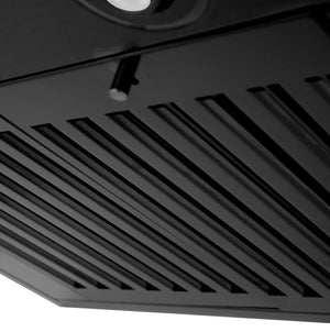 ZLINE Wall Mount Range Hood - Black Stainless Steel with Built-in ZLINE CrownSound Bluetooth Speakers