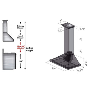 ZLINE CrownSound Ducted Vent Wall Mount Range Hood - Stainless Steel with Built in Bluetooth Speakers